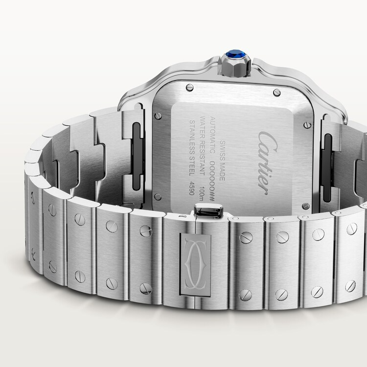 Unworn Cartier Santos de Cartier Dual Time, Stainless Steel, 40.2mm, Ref# WSSA0076, box and papers