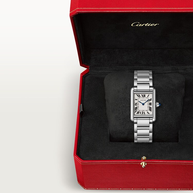 Unworn Cartier Tank Must de Cartier, Small Stainless Steel, 29.5mm x 22mm, Ref# WSTA0107, box and papers