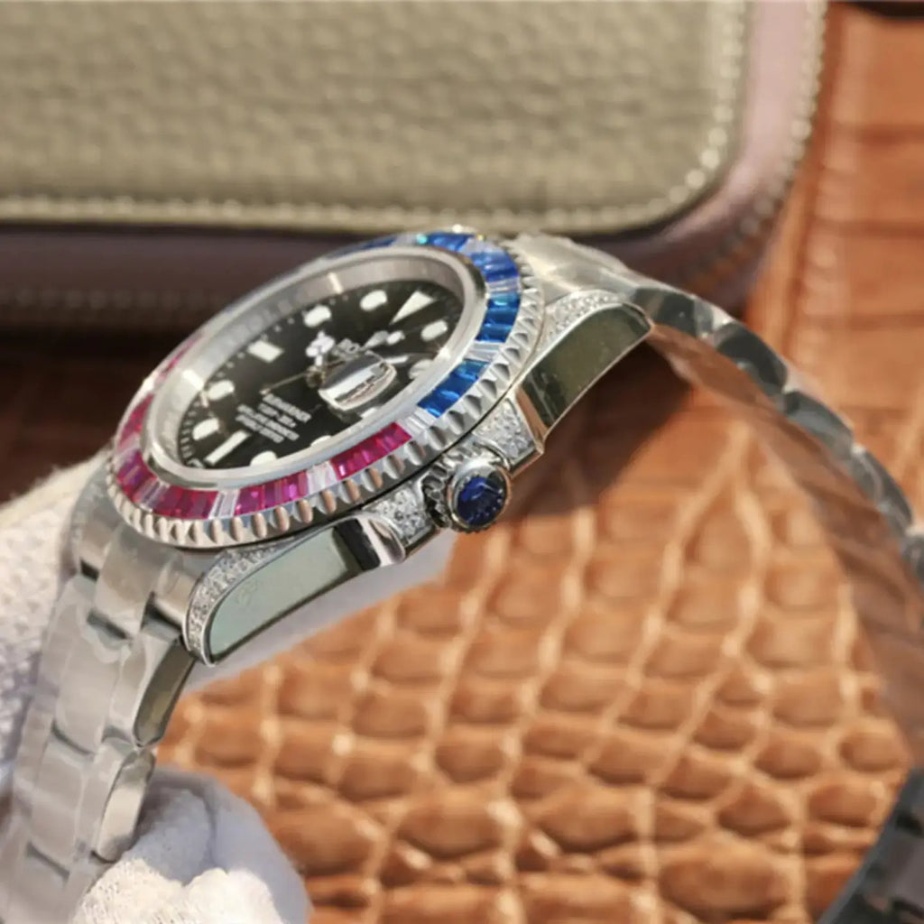 Rolex Submariner Silver Blue/Red Diamond, 40mm