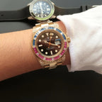Rolex Submariner Golden Blue / Red Diamond Black Dial 40mm