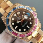 Rolex Submariner Golden Blue / Red Diamond Black Dial 40mm