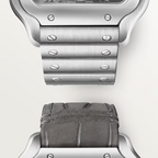 Unworn Cartier Santos de Cartier Dual Time, Stainless Steel, 40.2mm, Ref# WSSA0076, box and papers