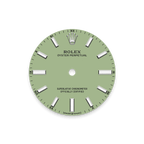 Unworn 2025, Rolex Oyster Perpetual, Oystersteel, 34mm, Pistachio-green dial, Domed Oyster, Ref# 124200-0006, box and papers