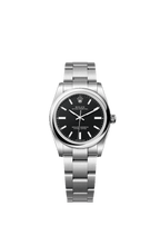 Unworn 2025, Rolex Oyster Perpetual, Oystersteel, 34mm, Black dial, Domed Oyster, Ref# 124200-0010, box and papers
