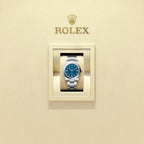 Unworn 2025, Rolex Oyster Perpetual, Oystersteel, 34mm, Blue dial, Domed Oyster, Ref# 124200-0011, box and papers