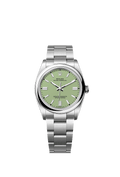 Unworn 2025, Rolex Oyster Perpetual, Oystersteel 36mm, Pistachio-green dial, Domed Oyster, Ref# 126000-0011, box and papers