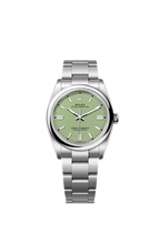 Unworn 2025, Rolex Oyster Perpetual, Oystersteel 36mm, Pistachio-green dial, Domed Oyster, Ref# 126000-0011, box and papers
