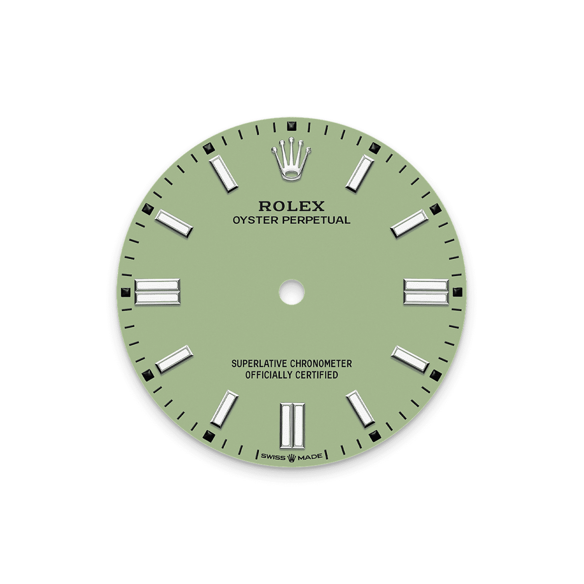 Unworn 2025, Rolex Oyster Perpetual, Oystersteel 36mm, Pistachio-green dial, Domed Oyster, Ref# 126000-0011, box and papers