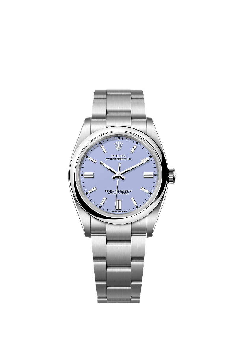 Unworn 2025, Rolex Oyster Perpetual, Oystersteel 36mm, Lavender dial, Domed Oyster, Ref# 126000-0013, box and papers