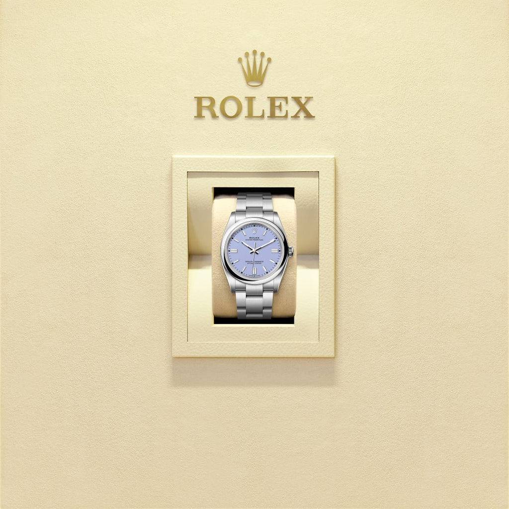 Unworn 2025, Rolex Oyster Perpetual, Oystersteel 36mm, Lavender dial, Domed Oyster, Ref# 126000-0013, box and papers