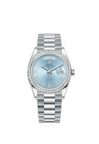 Rolex Day-Date, 36mm, Platinum and Diamonds, Ref# 128396tbr-0002