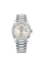 Rolex Day-Date, 36mm, Platinum and Diamonds, Ref# 128396tbr-0004