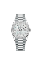 Rolex Day-Date, 36mm, Platinum and Diamonds, Ref# 128396tbr-0005