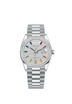 Rolex Day-Date, 36mm, Platinum and Diamonds, Ref# 128396tbr-0006