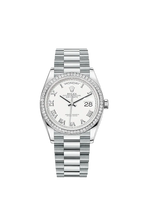 Rolex Day-Date, 36mm, Platinum and Diamonds, Ref# 128396tbr-0010