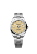 Unworn 2025, Rolex Oyster Perpetual, Oystersteel 41mm, Beige dial, Domed Oyster, Ref# 134300-0007, box and papers