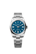 Unworn 2025, Rolex Oyster Perpetual, Oystersteel 41mm, Blue dial, Domed Oyster, Ref# 134300-0009, box and papers