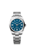 Unworn 2025, Rolex Oyster Perpetual, Oystersteel 41mm, Blue dial, Domed Oyster, Ref# 134300-0009, box and papers