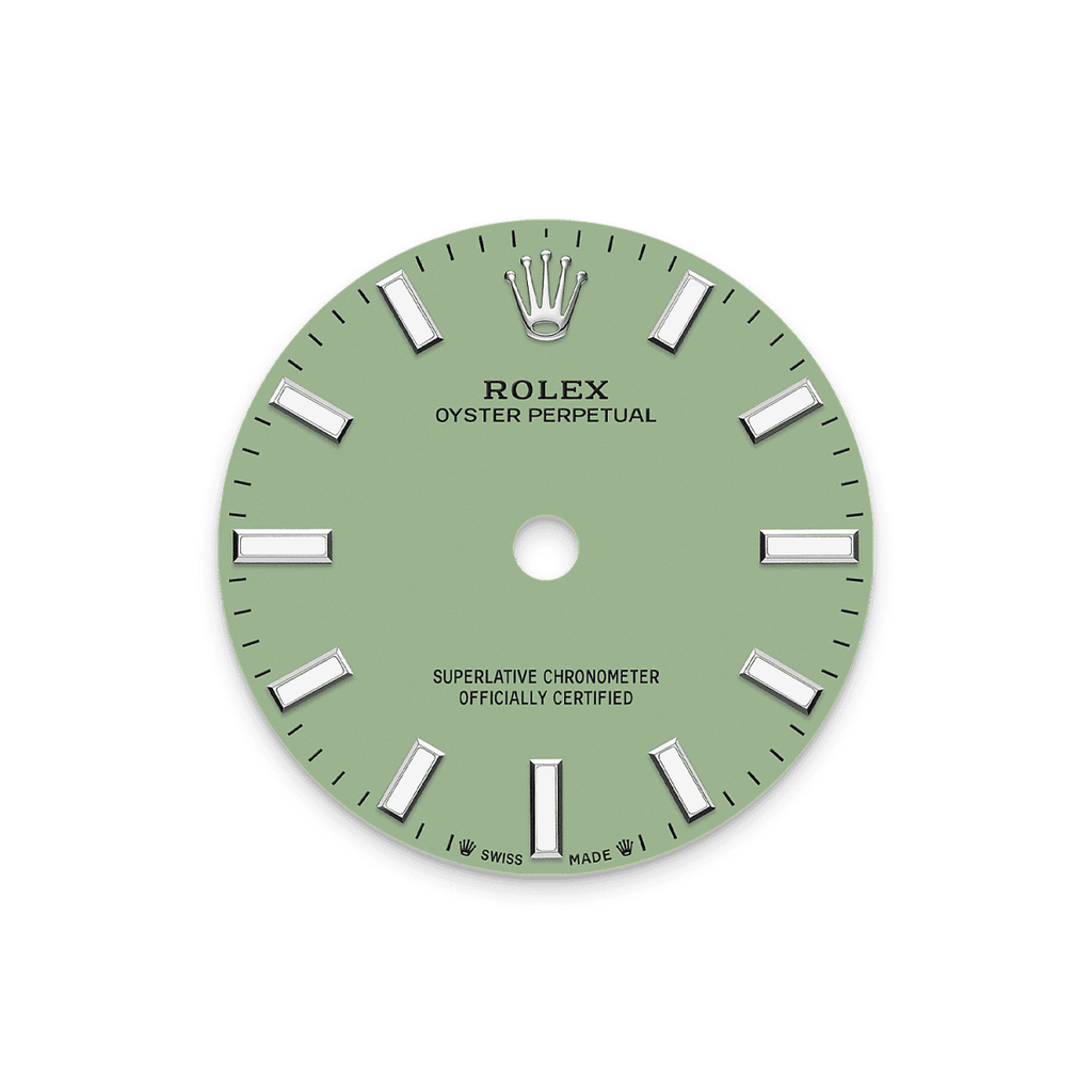 Unworn 2025, Rolex Oyster Perpetual, Oystersteel, 28mm, Pistachio-green dial, Domed Oyster, Ref# 276200-0006, box and papers
