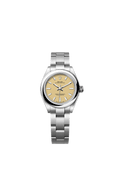 Unworn 2025, Rolex Oyster Perpetual, Oystersteel, 28mm, Beige dial, Domed Oyster, Ref# 276200-0007, box and papers