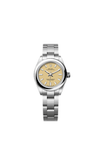 Unworn 2025, Rolex Oyster Perpetual, Oystersteel, 28mm, Beige dial, Domed Oyster, Ref# 276200-0007, box and papers