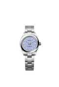 Unworn 2025, Rolex Oyster Perpetual, Oystersteel, 28mm, Lavender dial, Domed Oyster, Ref# 276200-0008, box and papers