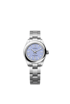 Unworn 2025, Rolex Oyster Perpetual, Oystersteel, 28mm, Lavender dial, Domed Oyster, Ref# 276200-0008, box and papers