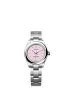 Unworn 2025, Rolex Oyster Perpetual, Oystersteel, 28mm, Candy pink dial, Domed Oyster, Ref# 276200-0009, box and papers