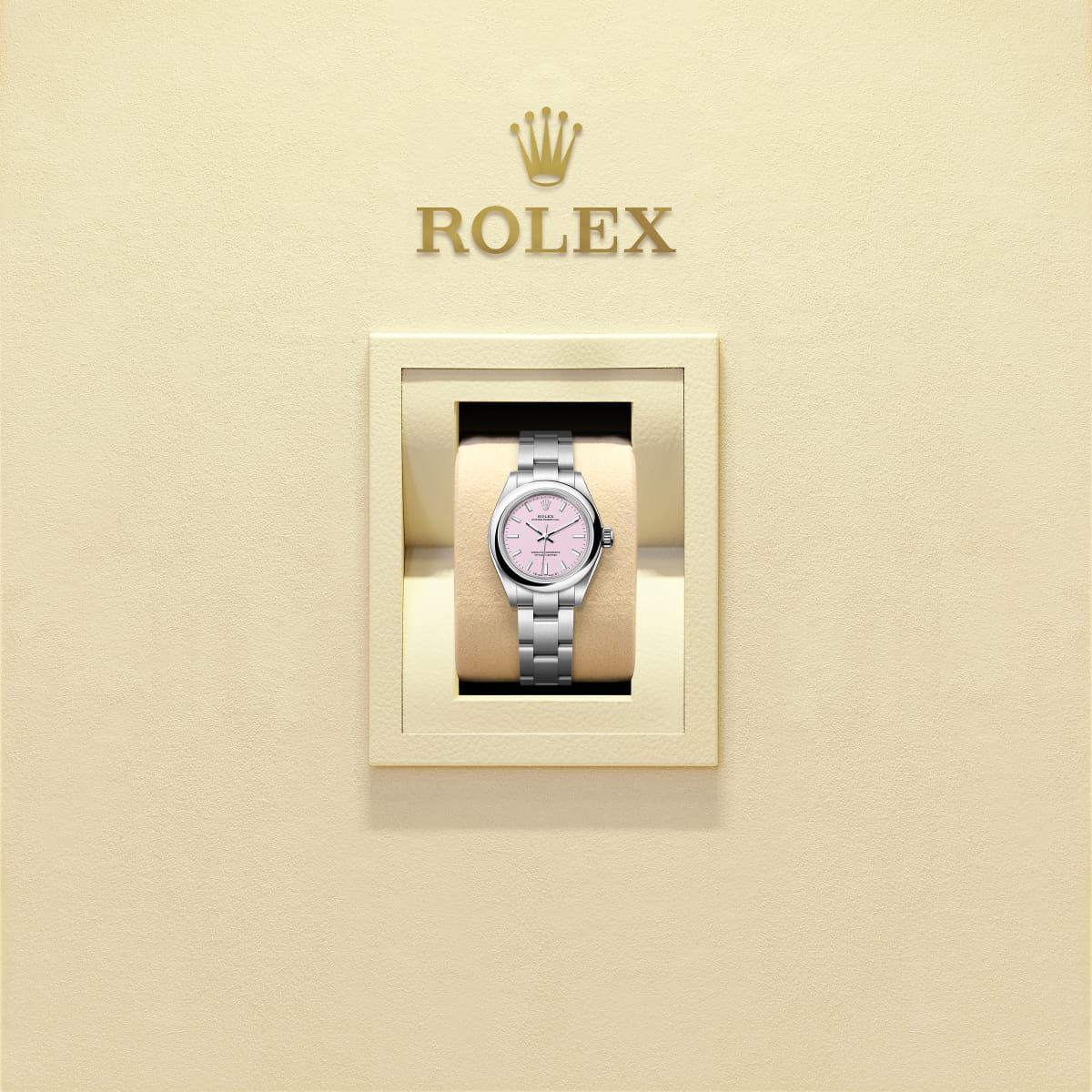 Unworn 2025, Rolex Oyster Perpetual, Oystersteel, 28mm, Candy pink dial, Domed Oyster, Ref# 276200-0009, box and papers