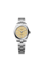Unworn 2025, Rolex Oyster Perpetual, Oystersteel, 31mm, Beige dial, Domed Oyster, Ref# 277200-0013, box and papers
