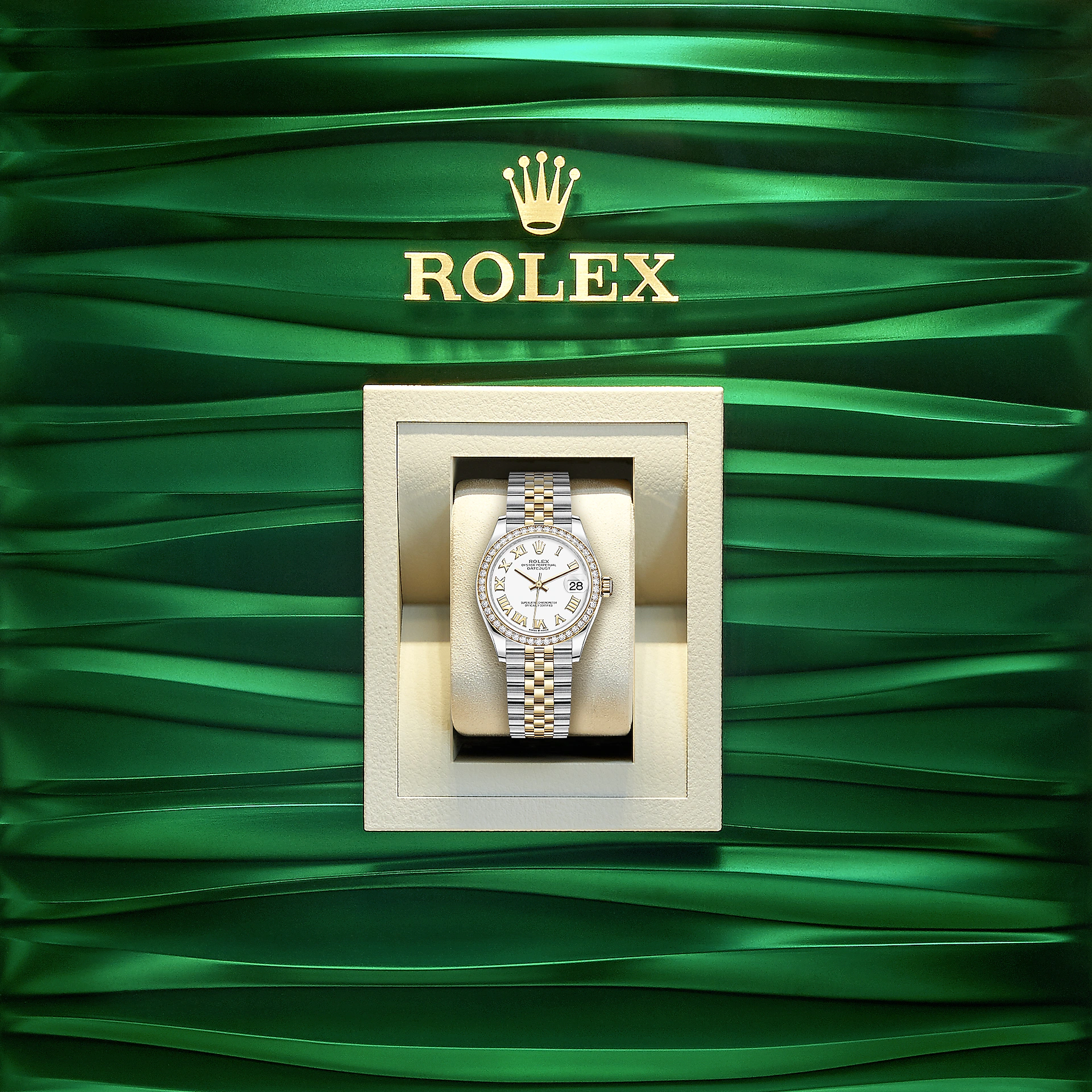 Rolex Datejust 31, Oystersteel, 18kt Yellow Gold and diamonds, Ref# 278383RBR-0002