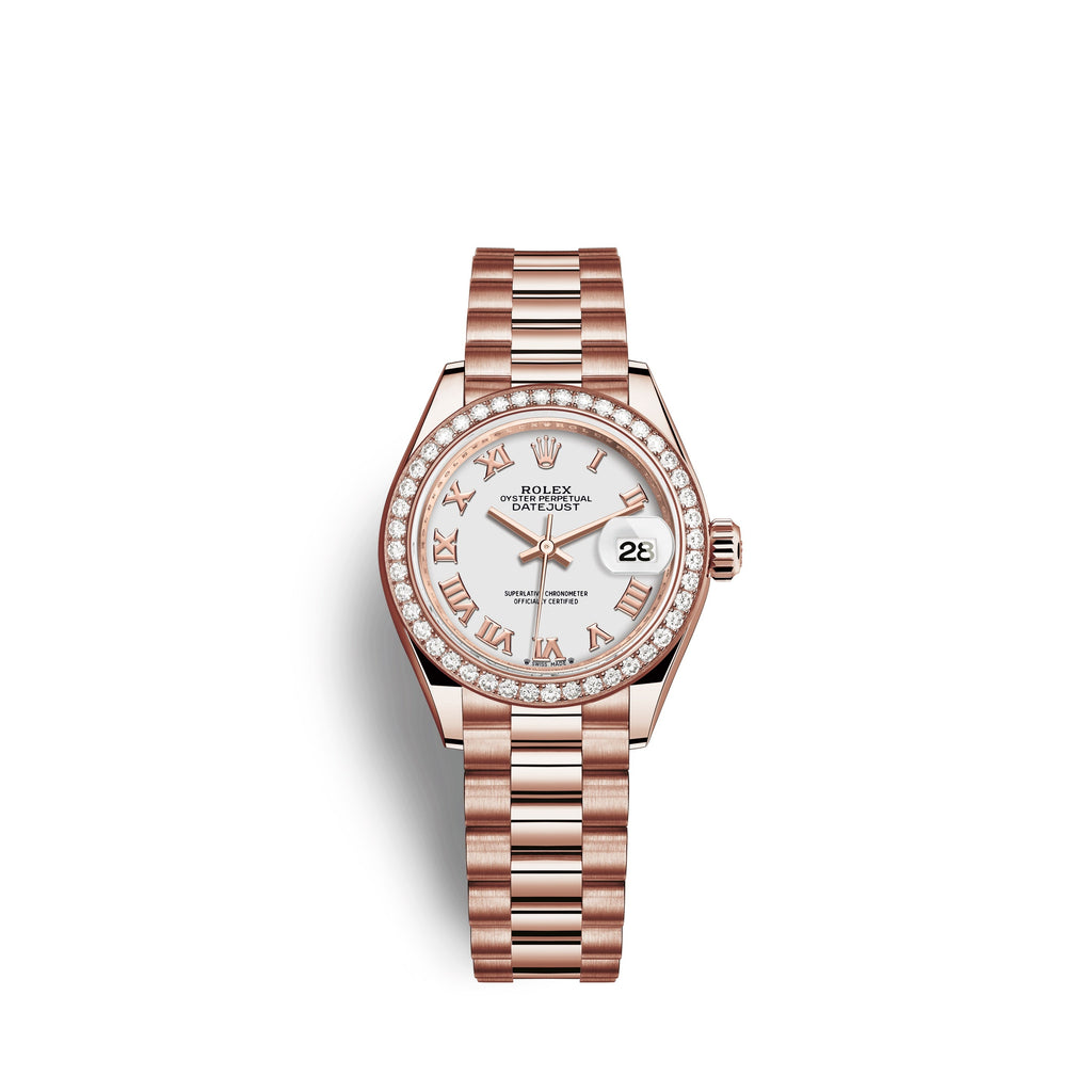 Rolex Lady-Datejust 28, 18kt Everose Gold and diamonds, Ref# 279135RBR-0023