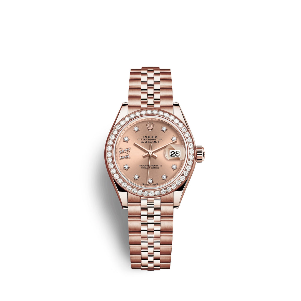Rolex Lady-Datejust 28, 18kt Everose Gold and diamonds, Ref# 279135RBR-0030