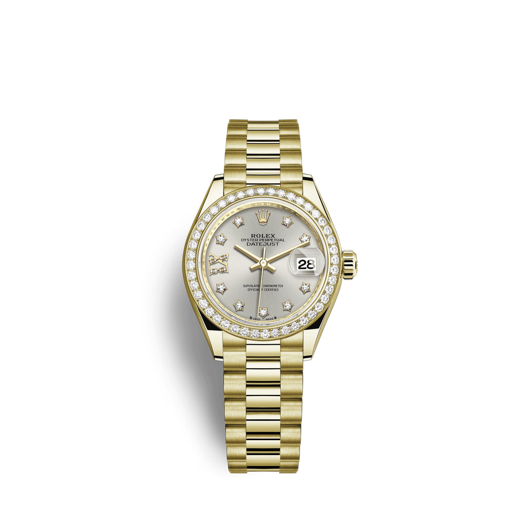 Rolex Lady-Datejust 28, 18kt Yellow Gold and diamonds, Ref# 279138RBR-0001