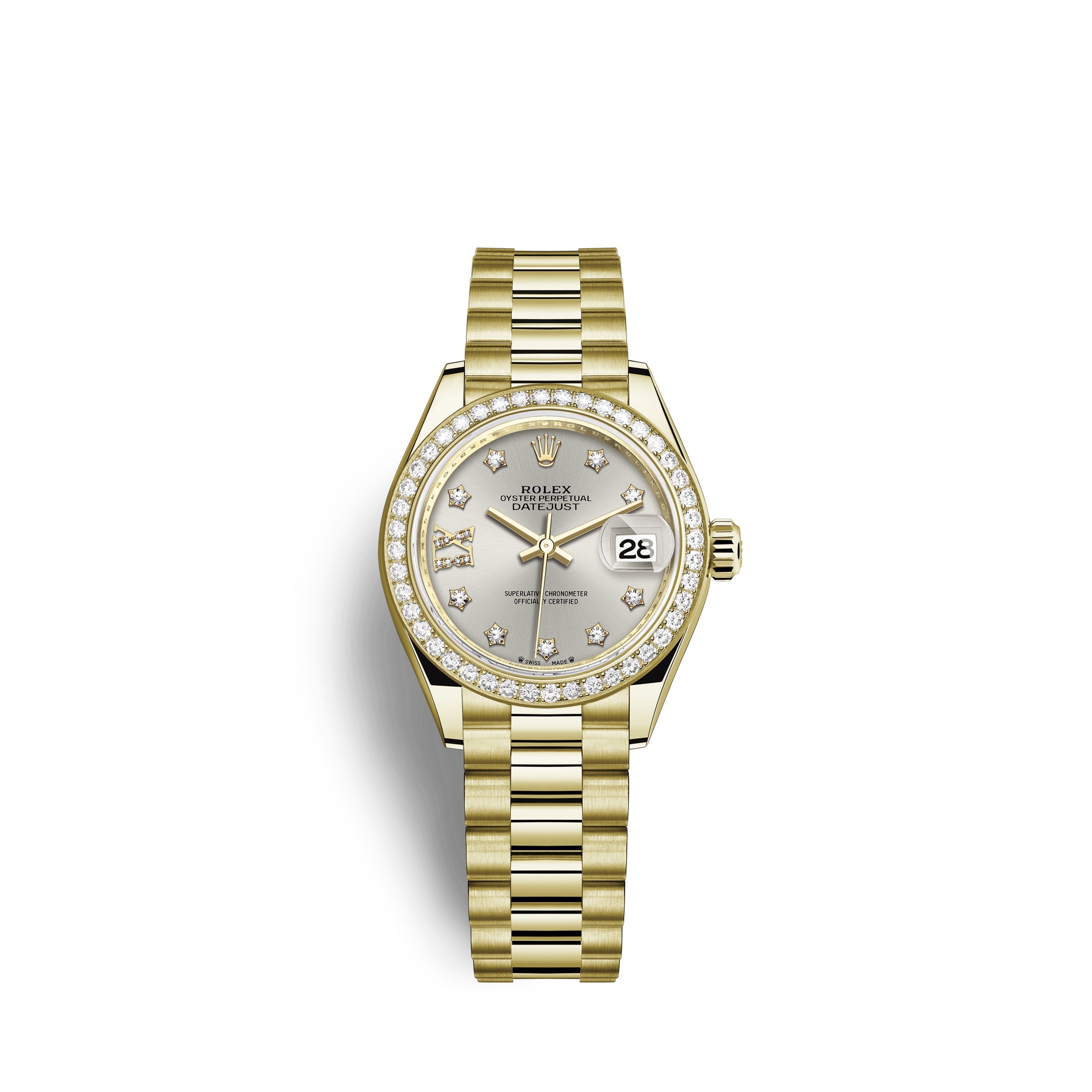 Rolex Lady-Datejust 28, 18kt Yellow Gold and diamonds, Ref# 279138RBR-0001