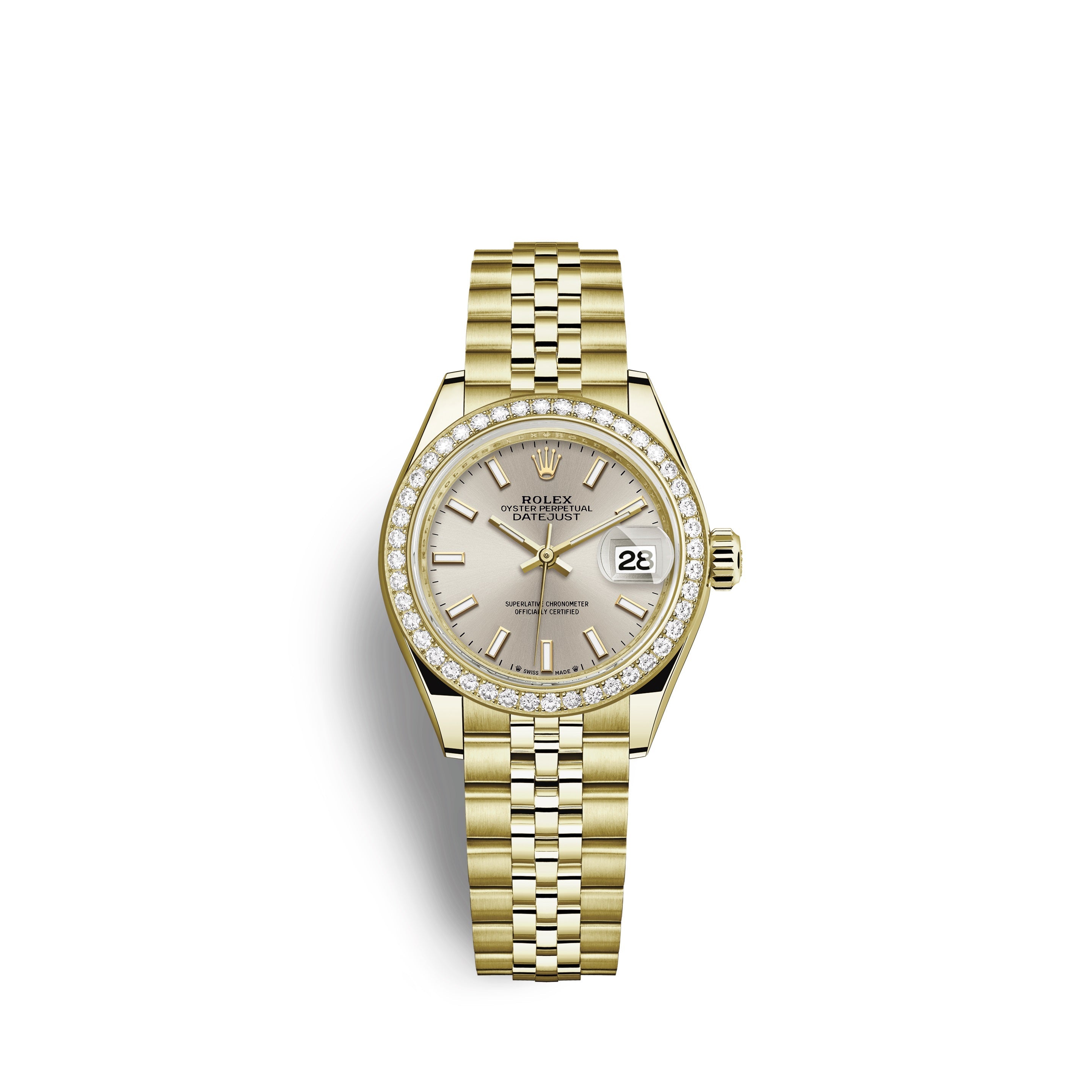 Rolex Lady-Datejust 28, 18kt Yellow Gold and diamonds, Ref# 279138RBR-0012