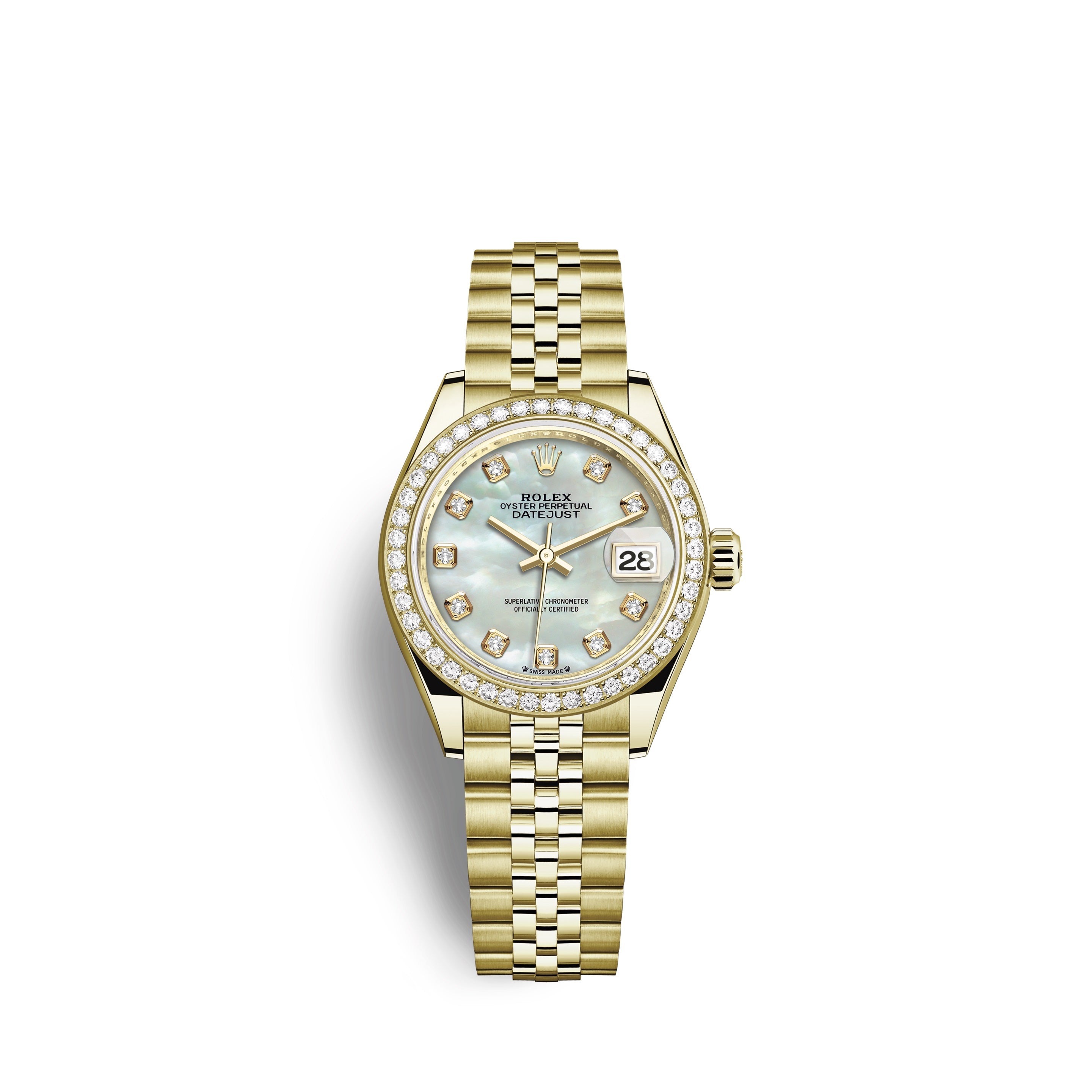 Rolex Lady-Datejust 28, 18kt Yellow Gold and diamonds, Ref# 279138RBR-0016