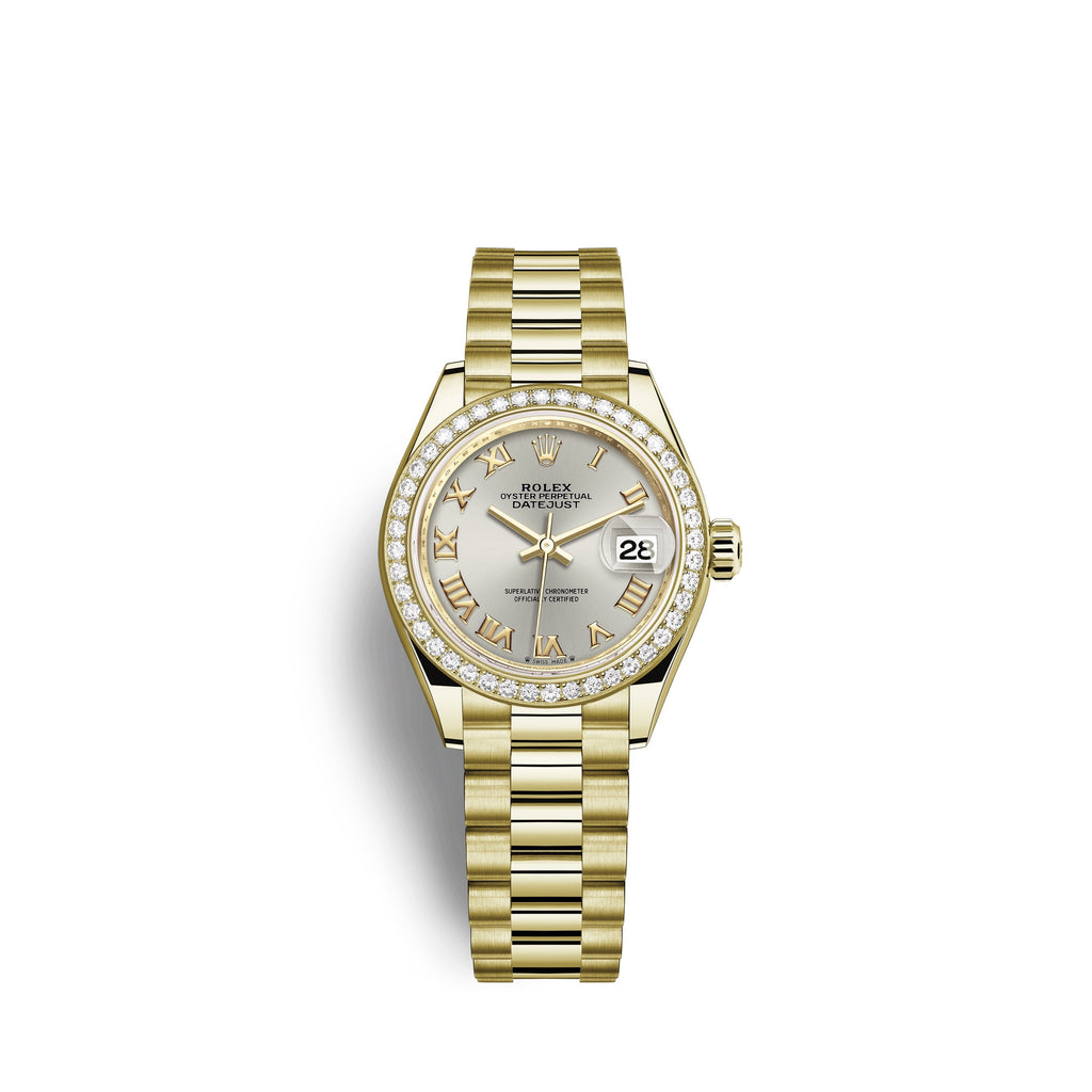 Rolex Lady-Datejust 28, 18kt Yellow Gold and diamonds, Ref# 279138RBR-0017
