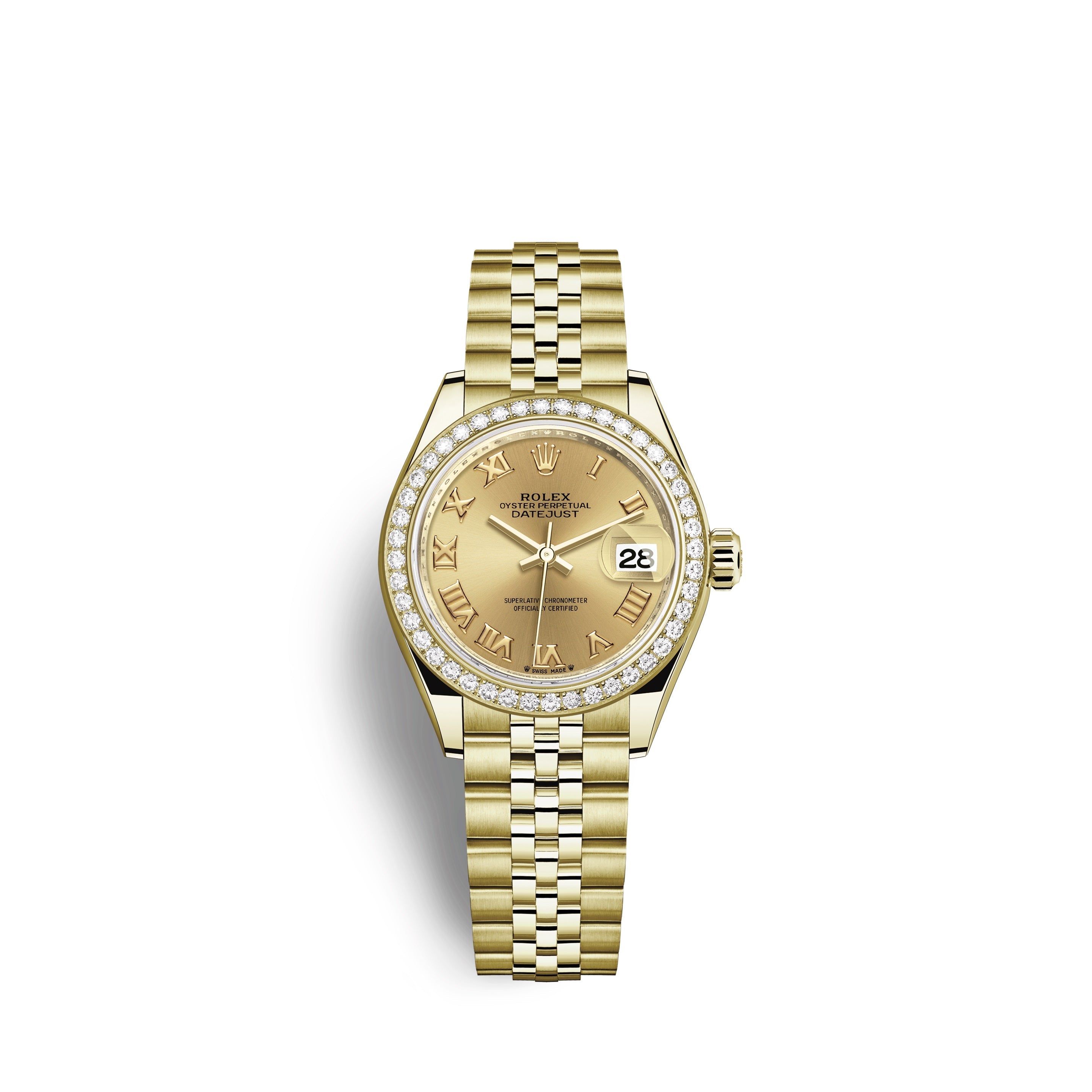 Rolex Lady-Datejust 28, 18kt Yellow Gold and diamonds, Ref# 279138RBR-0022