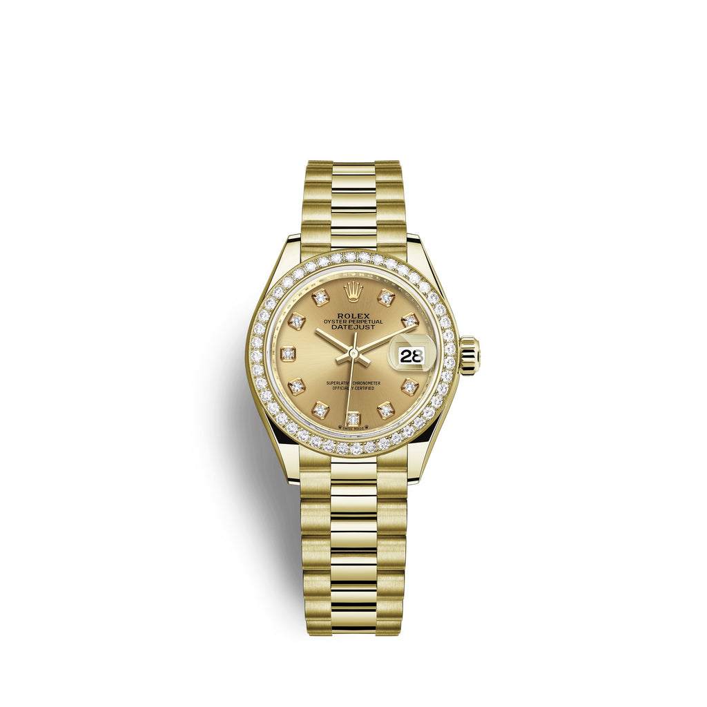 Rolex Lady-Datejust 28, 18kt Yellow Gold and diamonds, Ref# 279138RBR-0023