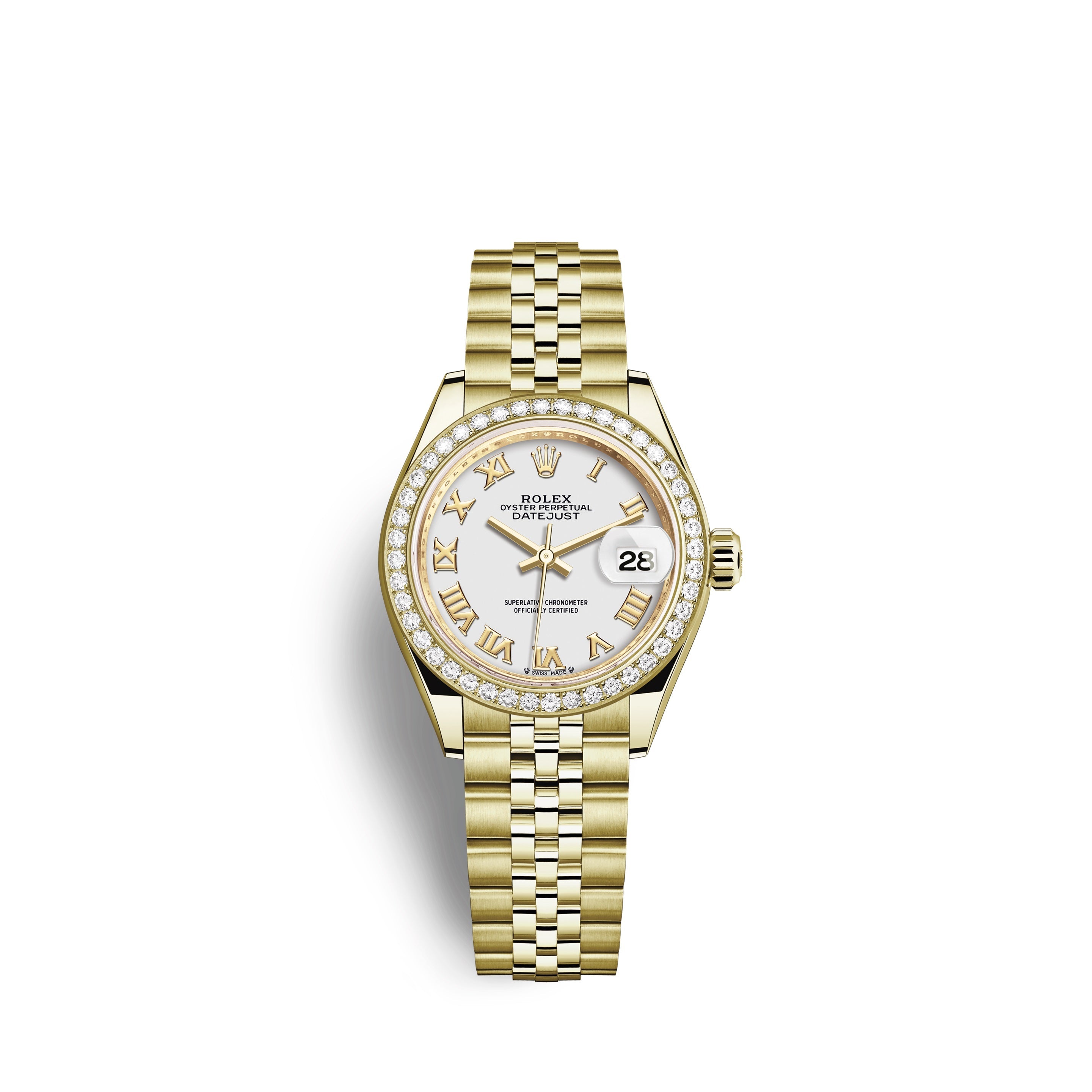 Rolex Lady-Datejust 28, 18kt Yellow Gold and diamonds, Ref# 279138RBR-0032