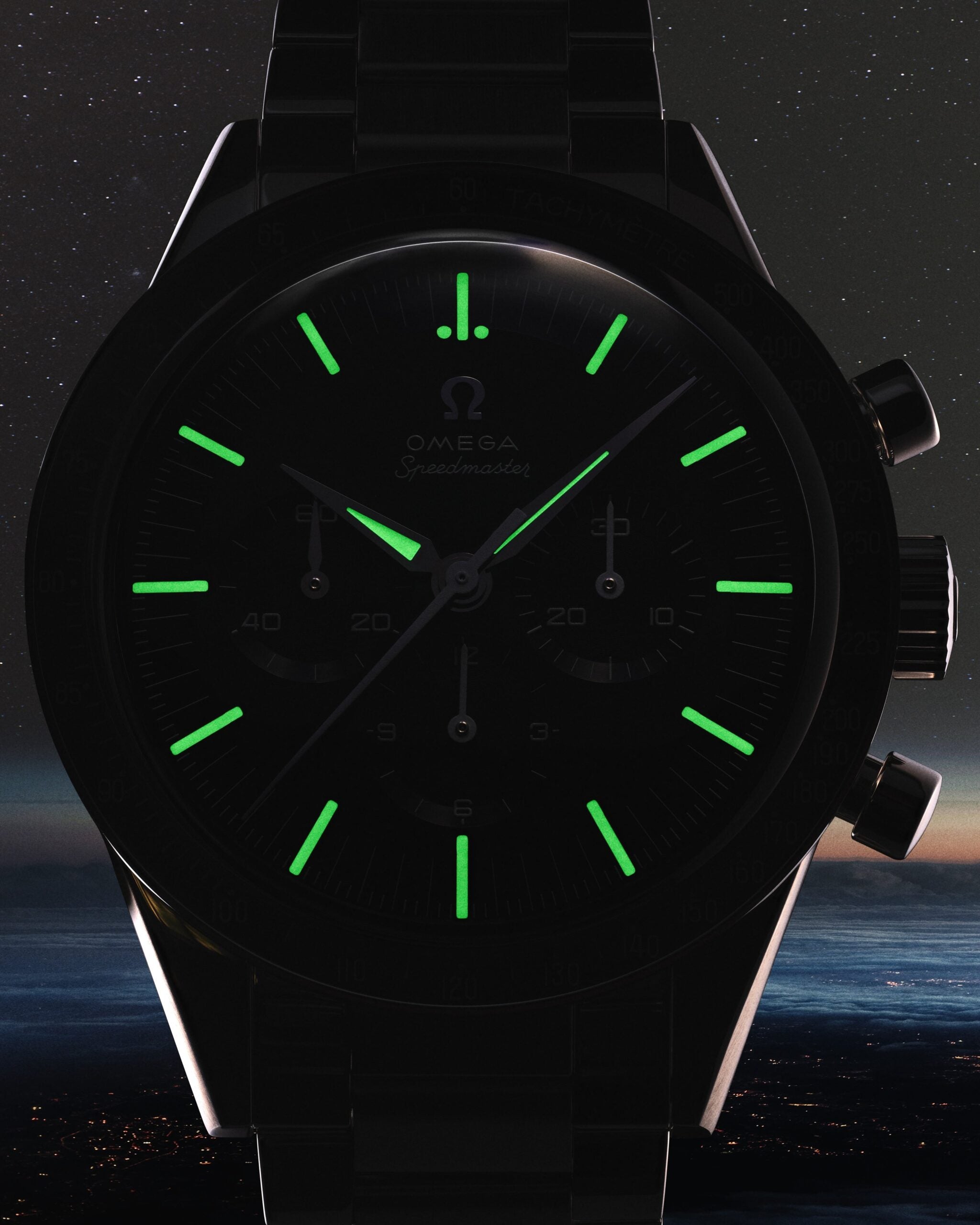 Unworn, Omega Speedmaster First Omega in Space, Co-Axial Chronograph, 39,7mm, Ref# 310.30.40.50.06.001, box and papers