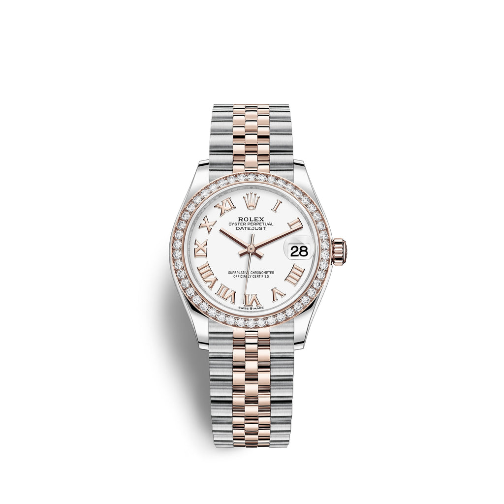 Rolex Datejust 31, Oystersteel, 18kt Everose Gold and diamonds, Ref# 278381RBR-0004