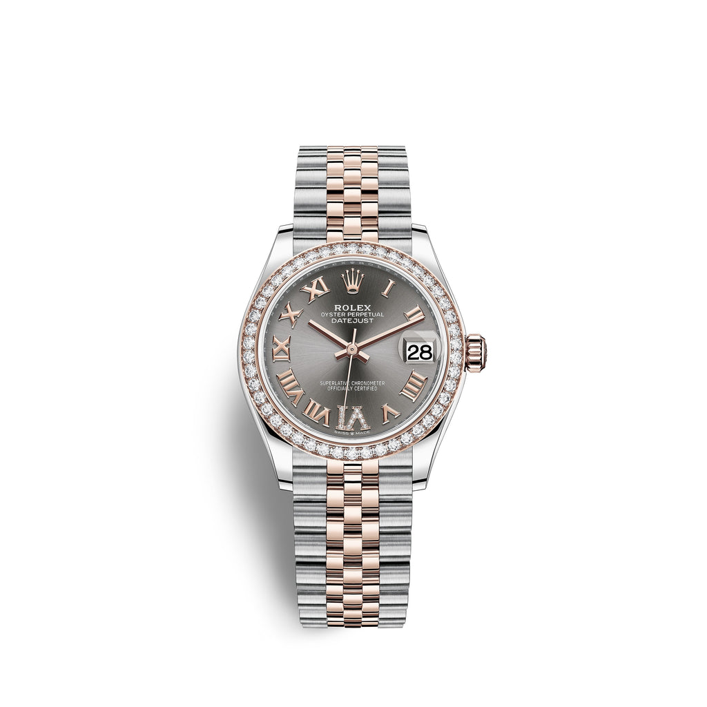 Rolex Datejust 31, Oystersteel, 18kt Everose Gold and diamonds, Ref# 278381RBR-0030