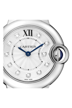 Unworn Cartier Ballon Bleu de Cartier, Stainless Steel and Diamonds, 28mm, Ref# W4BB0029, box and papers