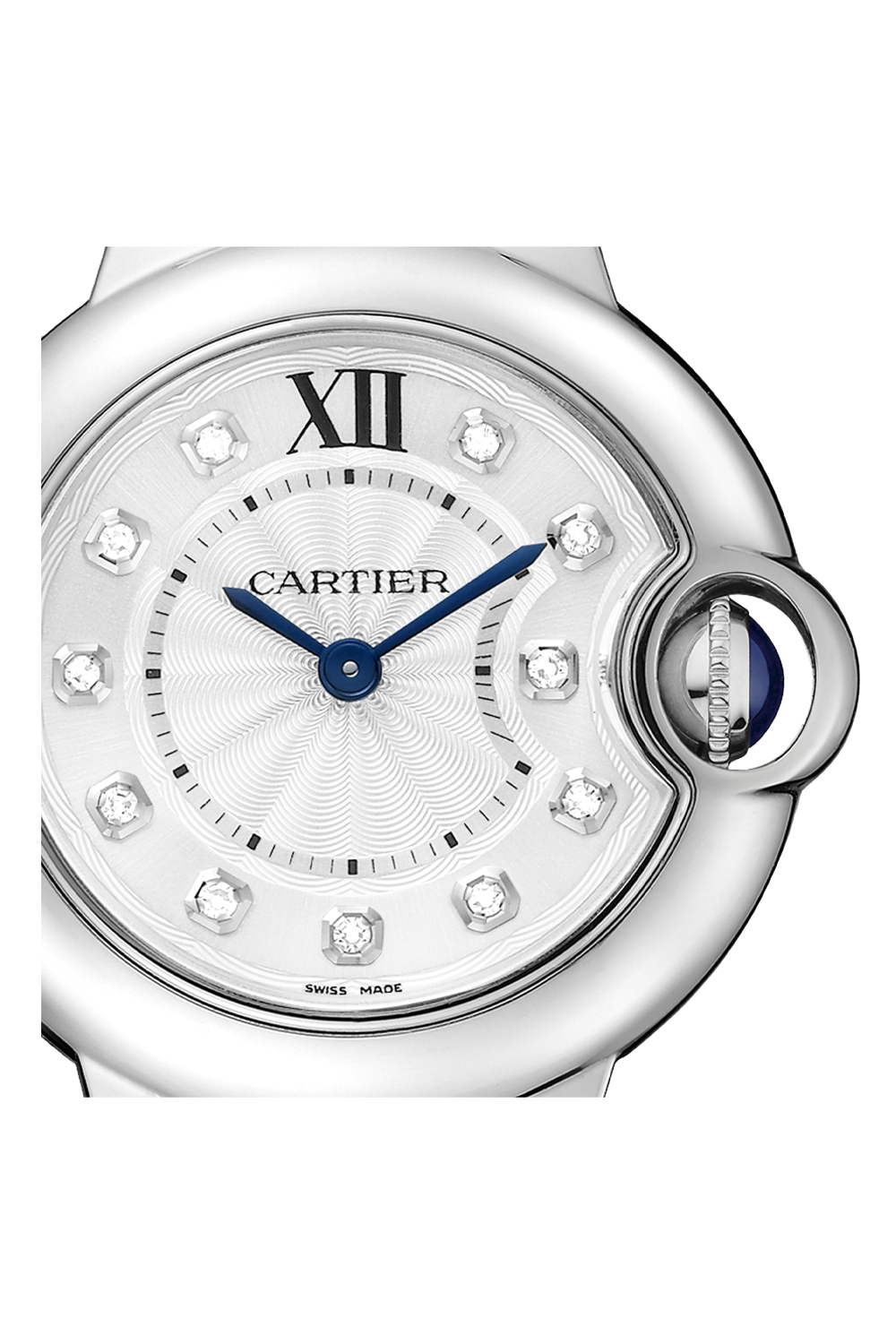 Unworn Cartier Ballon Bleu de Cartier, Stainless Steel and Diamonds, 28mm, Ref# W4BB0029, box and papers